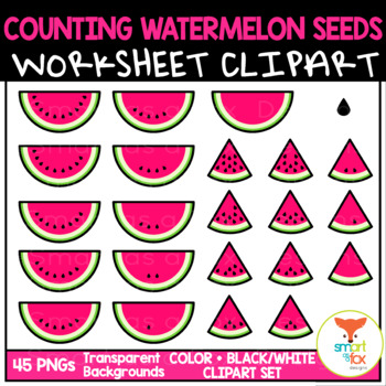 Preview of Counting Watermelon Seeds Math Clip Art Commercial Use