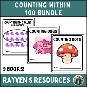 Preview of Counting to 100 Books BUNDLE of 9 Engaging Books! K/1st grade Math