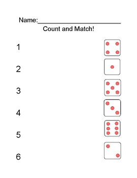 Count and Match with Numbers by Nadine Elhage | TPT