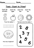 Counting Worksheets (1-10) Worksheets Kindergarten
