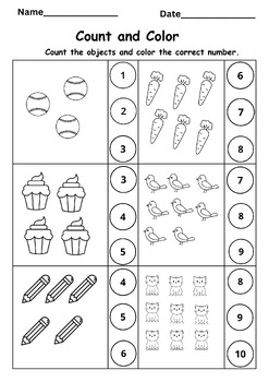 Preview of Counting Worksheets for Kindergarten (23 Worksheets)