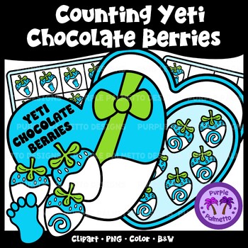 Preview of Counting Yeti Strawberries Clipart
