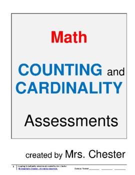 Preview of Counting and Cardinality Assessments for PK - 1