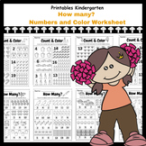 Counting and Coloring Fun - Numbers and Colors Worksheet Pack