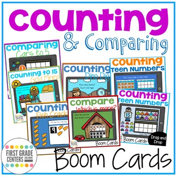 Preview of Counting and Comparing Numbers Boom Card Bundle