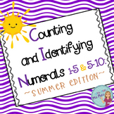 Counting and Identifying Numerals 1-5 & 5-10: Summer Edition