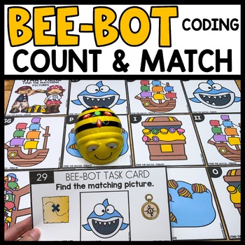 Preview of Bee Bot Printables Matching Identical Pictures Counting to 10 BeeBot Coding Mat