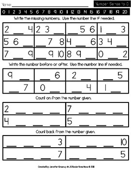 counting and missing numbers by jg kinder kreations tpt