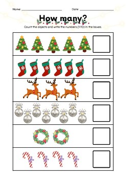 Counting and Number Words to 10 Write the Room Math by Apinya Khamkaeo