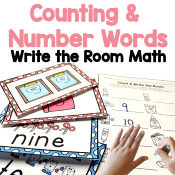 Preview of Counting and Number Words to 10 Write the Room Math