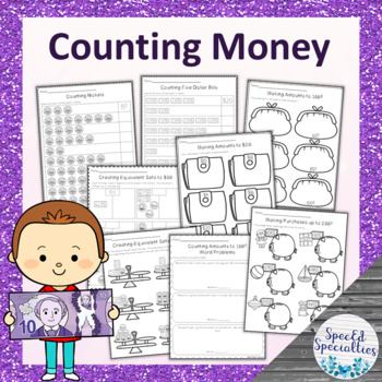 Preview of Counting Canadian Money Amounts Ontario Grade 2 Worksheets