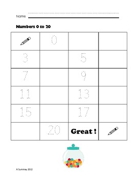 counting and writing numbers 0 20 by amanda summey tpt