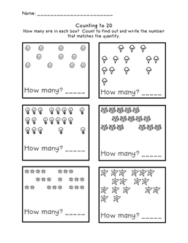 Counting and writing up to 20 by SBG Kindergarten | TpT