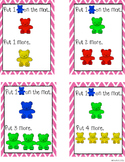 Counting bears: "More" and "Fewer" task cards