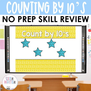 Preview of Counting by 10's Number Sense Math Center Powerpoint See it Write it
