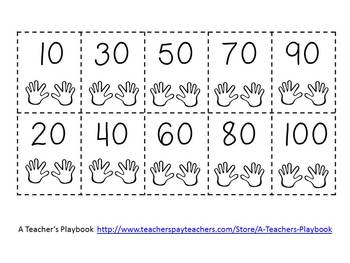 counting by 10s cut and glue number line freebie by a teachers playbook