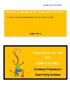 Preview of Counting by 10s and 100s (NUMERACY PROGRESSION BUMP IT UP WALL)