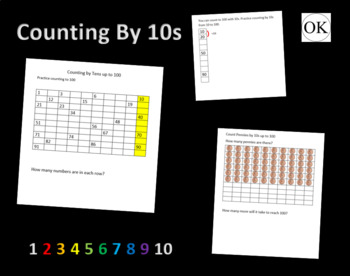 Preview of Counting by 10s with Practice in Time and Pennies