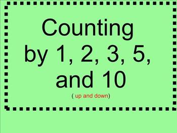Preview of Counting by 1,2, 3, 5, 10 - Up and Down - Smartboard