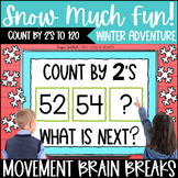 Counting by 2's to 120 Math Snow Activity Winter Adventure