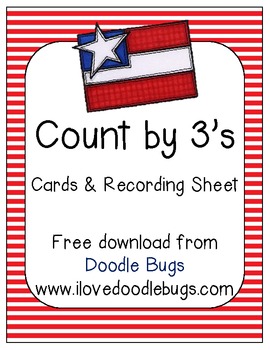 Preview of Counting by 3's Cards & Recording Sheet Math Center