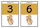 Counting in 3s on Fingers/Hands Picture Set/Flash Cards| N
