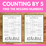 Counting by 5-Find the missing numbers worksheet