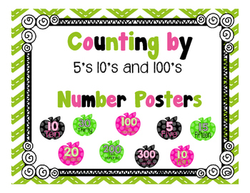 Preview of Counting by 5's, 10's, and 100's Apple Posters