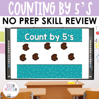 Preview of Counting by 5's Number Sense Math Center Powerpoint See it Write it