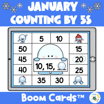 Preview of Counting by 5s January 1st Grade Boom Cards™