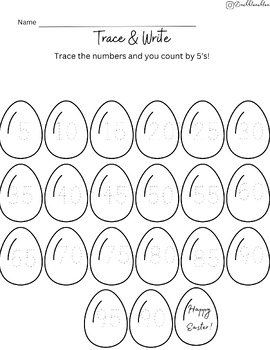 Preview of Counting by 5s' Tracing worksheet