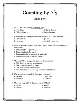 Counting By 7s Final Test