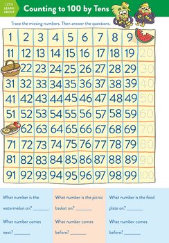 Preview of Counting by Tens Math Worksheet