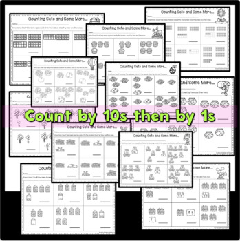 Counting by Tens and then Ones Worksheets by Courtney's Creations and Clips