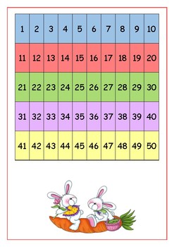 Counting chart from 1-50