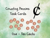 Counting coins- Pennies Task Cards