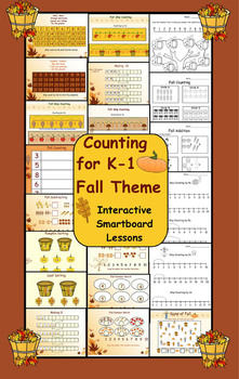 Preview of Counting for K-1 Fall Theme  Interactive Smartboard Lessons