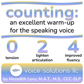 Preview of Counting: for stuttering and voice therapy - easy onset/light articulation