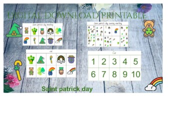 Preview of Counting numbers 1 to 10 Saint Patricks Day, Special Needs interactive printable