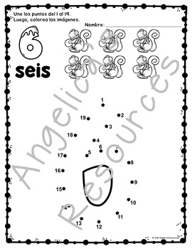 matching spanish numbers kindergarten worksheet