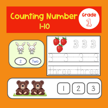 Preview of Counting number 1-10 for Kindergarten to Grade 1