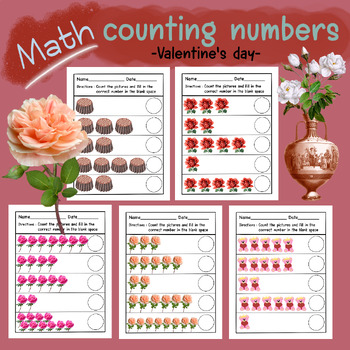 Preview of Counting number , Valentine‘s theme