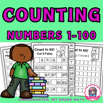 Preview of Counting numbers 1 - 100 | Missing Numbers 1-100 | Printable | Math Worksheet