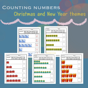 Preview of Counting numbers, Christmas and New Year themes