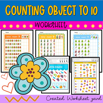 Preview of Counting object to 10 worksheet | How many ? | Find and Count | Number to 10