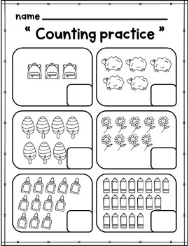 Counting objects to 20 Worksheets by The Blue Sky | TPT
