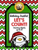 Counting objects up to 20 Holiday and Christmas Themed FREEBIE
