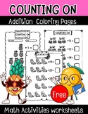 Counting on Addition Coloring Pages Math Activities worksh