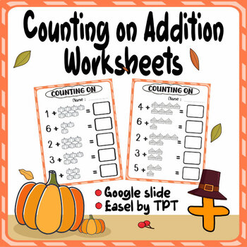 Preview of Counting on Addition Worksheets Fall Math Number 1-10