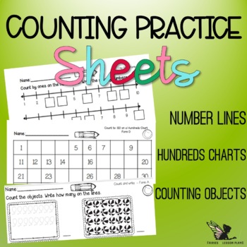 Preview of Counting on Number Lines, and Hundreds Charts with Digital Option